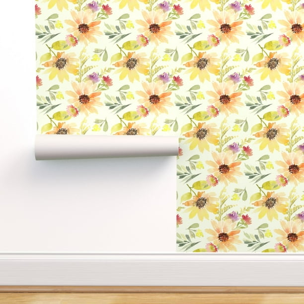 PeelandStick Removable Wallpaper Floral Florals Fall Fields Sunflower