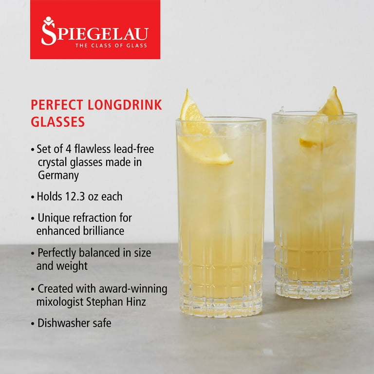 Spiegelau 4 - Piece 12.3oz. Lead Free Crystal Highball Glass