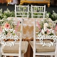 thumbnail image 2 of Bride and Groom Chair Signs - Mr and Mrs Chair Signs for Wedding, Bride Chair Decor, Rustic Wooden Hollow Out Decorative Wedding Signs, 2 of 6