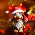 thumbnail image 4 of Adornos navideños, adornos navideños, regalos navideños, decoración plana para el hogar con forma de perro, decoración para el árbol de Navidad, decoración con colgante, 4 of 4