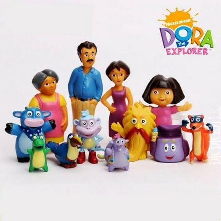 Dora The Explorer Deluxe Inspired Figure Set Toy Playset of 12 with Dora, Boots, Tico, Troll, Parents, Grandma and More!