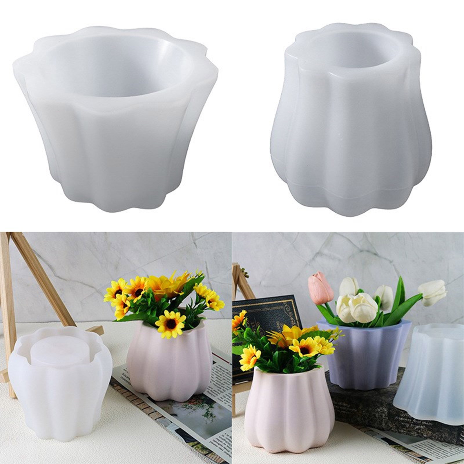 Flowerpot Mold Gypsum Silicone Mould Pen Holder Cup Plaster Resin Mold Desktop Storage Box Resin