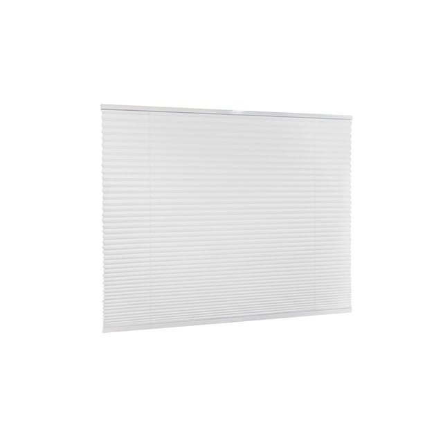 Cortina enrollable de doble capa a rayas con tejido suave e impermeable que filtra la luz, con control de transparencia y privacidad ajustable. Opciones de montaje con y sin taladro.