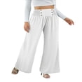 thumbnail image 1 of Loose Long Trousers with Elastic High Waist for Women, 1 of 7