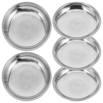 Topbathy Stainless Steel Plate Versatile Appetizer Tray Silver 5pcs