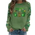 thumbnail image 2 of LEKWK Womens Graphic T Shirts Leopard Plaid Paw Prints Round Neck Long Sleeve St Patricks Day Shirt Dog Mom Puppy Raglan Top, 2 of 5