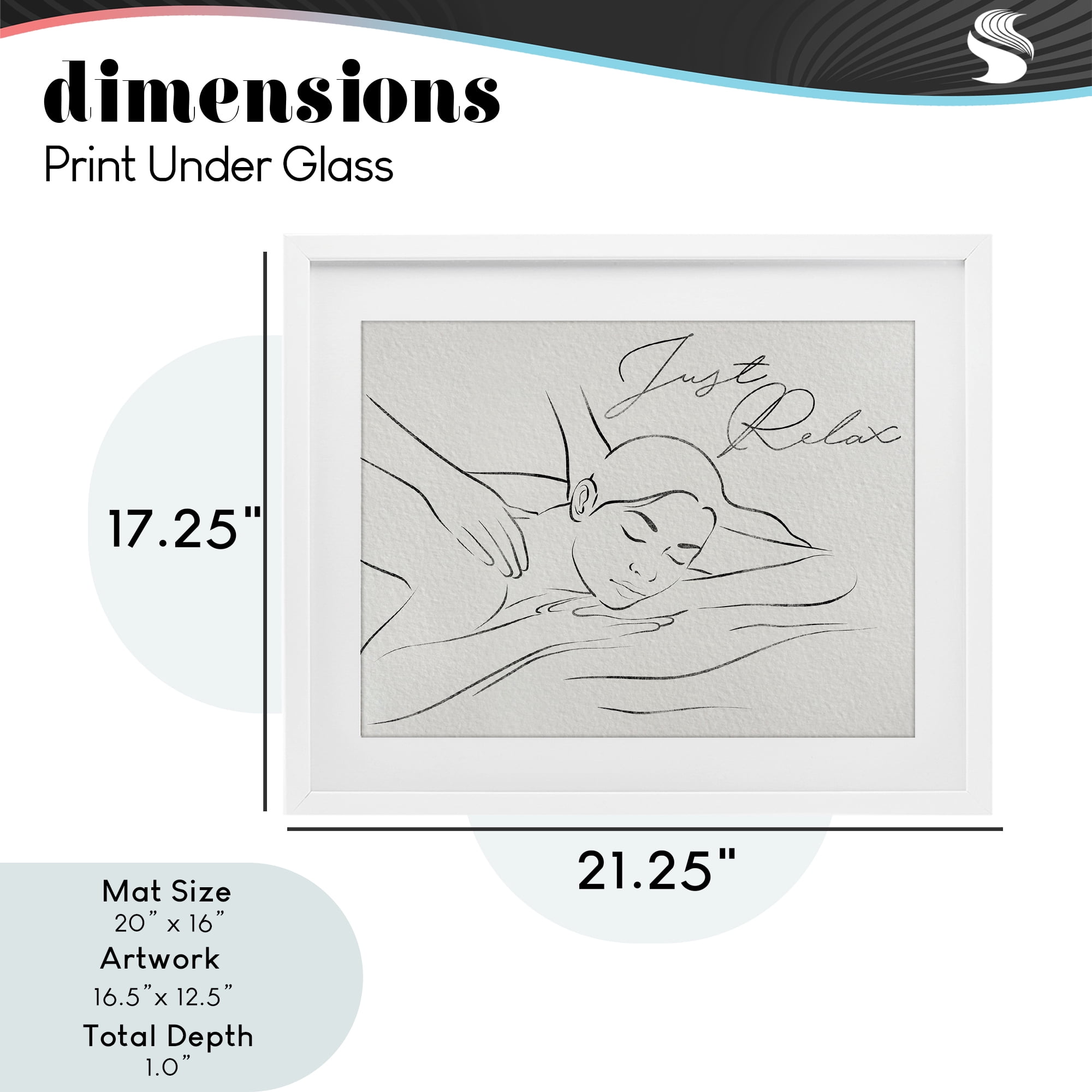 Stupell Industries Just Relax Massage Contour White Framed Print Under Glass, design by Marcus Prime