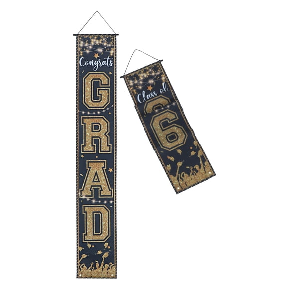 FOMIYES 1Par Banner Decorativo 2026 Graduación En Negro Y Dorado Para Y Entradas