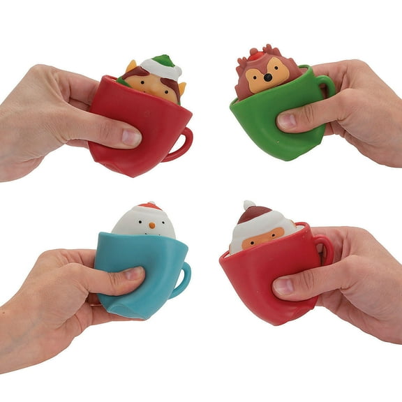 Fun Express Mini Christmas Squeeze Cup Characters - 12 Pieces