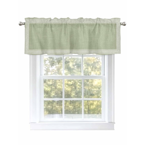 Valances for Windows Sage Green Abstract Art Rod Pocket Cafe Window Treatments Valance Curtains for Kitchen Bathroom Laundry Basement Windows 60"x14"