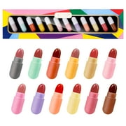 KISSIO Lipstick Set 12 Colors,Mini Matte Lipstick,Lip Capsules,Waterproof Long Lasting Mini Capsules Lipstick,2.33 Oz