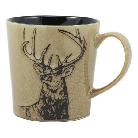 Verde Glaze Ceramic - Ebros The Emperor Mule Deer Mug Glazed Stoneware Ceramic Coffee Cup Wildlife Design
