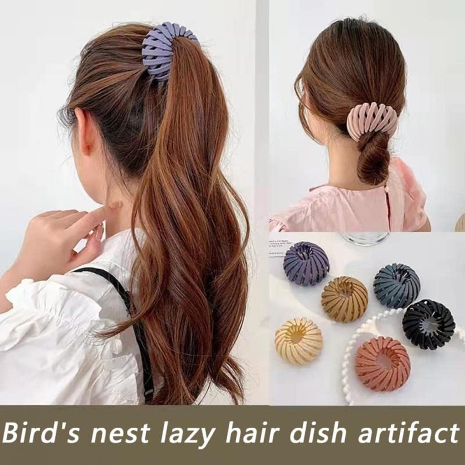 Beaumoment Bird Nest Magic Hair Clip, Hair Holder, Ponytail Holders,  Birdnest Magic Hair Clip, Hair Accessories for Women (3Pcs-B)
