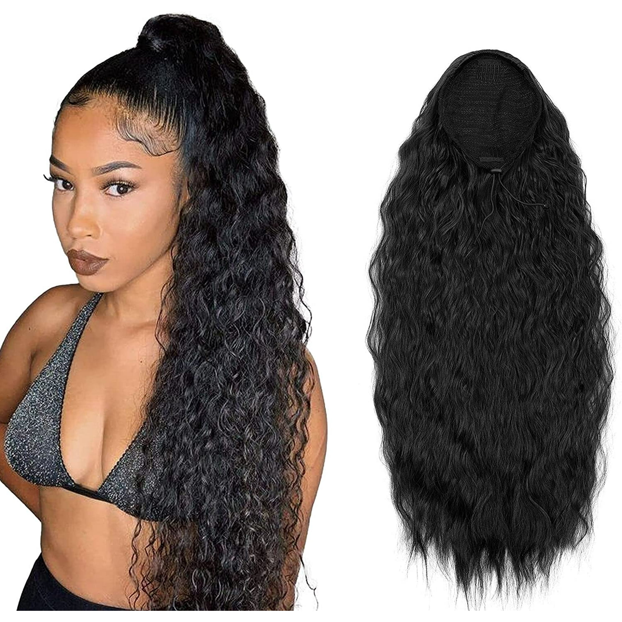 Qianli Teruntrue 24 Inch Long Curly Ponytail Hair Extension, Black Synthetic Ponytail Drawstring Ponytail Extensions (1B#), 24 Inch Curly Drawstring | Walmart Canada Qianli Teruntrue 24 Inch Long Curly Ponytail Hair Extension, Black Synthetic Ponytail Drawstring Ponytail Extensions (1B#), 24 Inch Curly Drawstring | Walmart Canada