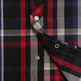 thumbnail image 5 of Coevals Club Mens Pearl Snap Plaid Western Cowboy Button Up Long Sleeve Shirts Black Gray Red 06 4X-Large, 5 of 7