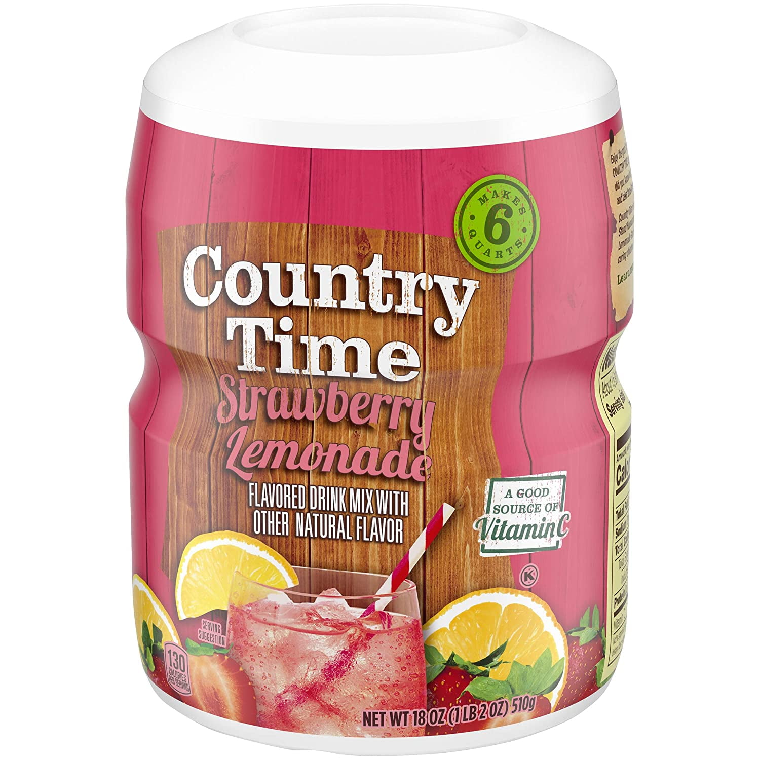 Country Time Strawberry Lemonade Drink Mix, 18 Ounce (Pack of 6)