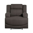 thumbnail image 2 of Benjara Kate 37 Inch Manual Recliner Chair, Cushions, Brown Microfiber, Solid Wood, 2 of 5