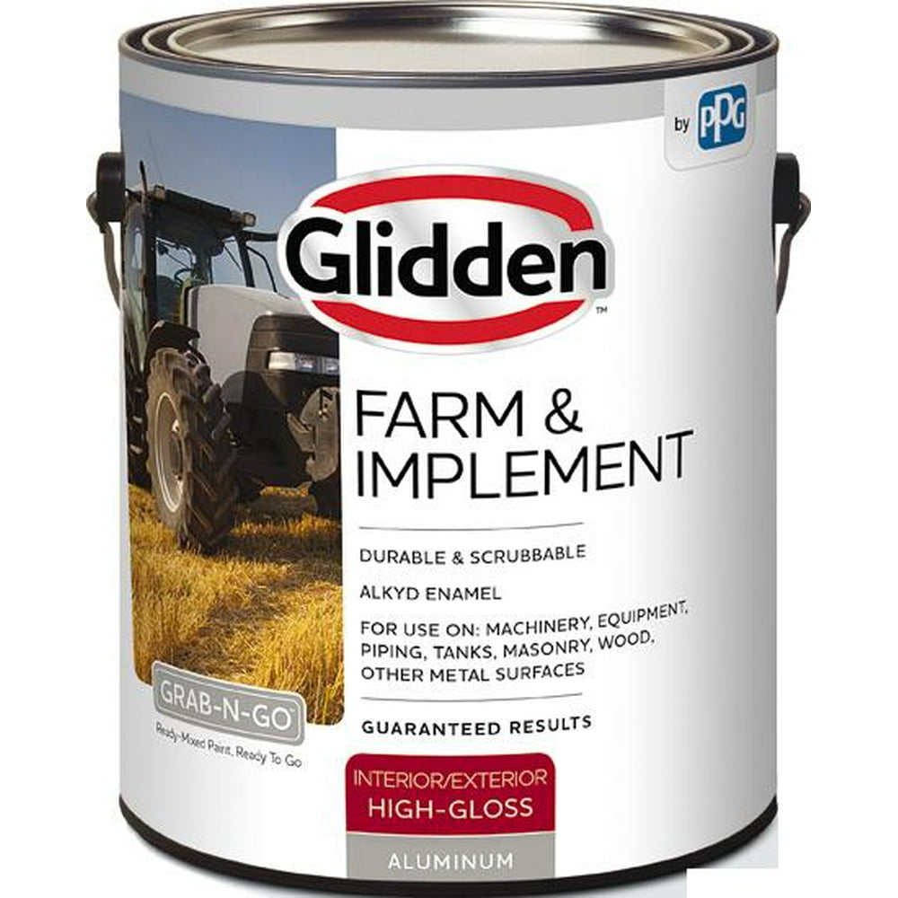 Glidden Farm & Implement Paint, Aluminum, High Gloss, 1 Gallon