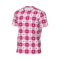 thumbnail image 6 of Wukai Plaid Heart Print Men's Short-Sleeved Mesh T-Shirt,Quick-Dry Short Sleeve Workout T-Shirt-Medium, 6 of 8
