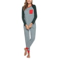 thumbnail image 4 of Purcoar Christmas Pajamas for Family Stripe Sleepwear Sets Women S-XXL, 4 of 10