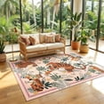 thumbnail image 6 of Beltran 4x6 Washable Tiger Area Rug – Vintage Safari Non Slip Carpet, Boho Pink Print Rug for Living Room Bedroom Kitchen, Easy Clean, 6 of 7
