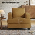 thumbnail image 4 of BLAZANT 39” Accent Chair, Corduroy Single Sofa Couch, Comfy Reading Chair with Extra Deep Seat, Modern Armchair with Square Armrest& Removable Cushion Cover, Small Couch for Small Spaces, 4 of 11