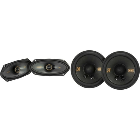 Kicker 51KSC41004 KS-Series 4x10" Coaxial Speakers with .5" tweeters w/ 51KSC2704 2.7" Bundle
