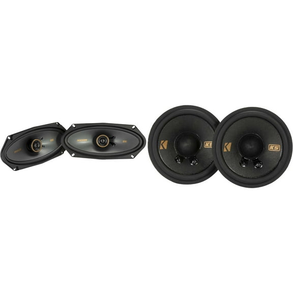 Kicker 51KSC41004 KS-Series 4x10" Coaxial Speakers with .5" tweeters w/ 51KSC2704 2.7" Bundle