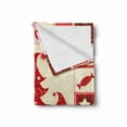 thumbnail image 2 of Christmas Soft Flannel Fleece Throw Blanket, Merry Christmas Words with Square Frames Trees Candy Star, Cozy Plush for Indoor and Outdoor Use, 60" x 80", Vermilion Pale Pink, by Ambesonne, 2 of 6