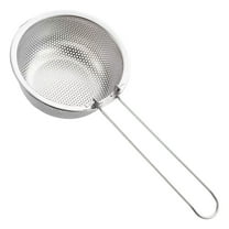Stainless Steel Square/Roundd Colander Scoop, Hot Pot Slotted Spoon Skimmer Food Serving Ladle Strainer with Foldable Handle, Heavy Duty Kitchen Utensil for Home Restaurant, 1Pc(Silver1,12x5.3")