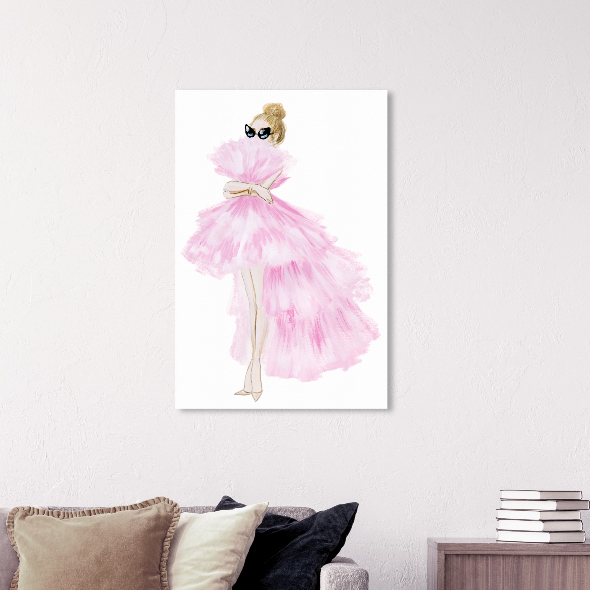 Wynwood Studio 'Pink Tutu Dress' Fashion and Glam Wall Art Canvas Print - Pink, White, 20" x 30"