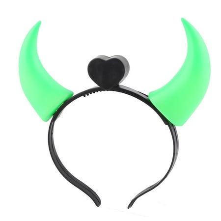 - Unique Bargains Halloween Party Green Horns Decor Adjustable Headband