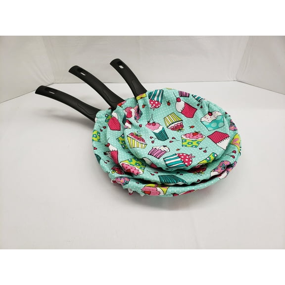 Teal Cupcake Non-Stick Pan Protector (Set of 3) by Penny's Needful Things