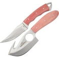 thumbnail image 2 of Old Ram Handmade 2-Piece Camping Hunting Skinner Knife Set, Pink Bone Handle, Stainless Steel Blades with Sheath, 2 of 5