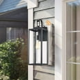 thumbnail image 2 of 1-Light 22.48in Matte Black Outdoor Wall Lantern with Clear Glass Shade 1 Pack - Black with Dusk to Dawn, 2 of 5