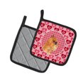 thumbnail image 2 of Brussels Griffon Hearts Love and Valentine's Day Portrait Pair of Pot Holders, 2 of 2