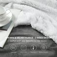 thumbnail image 6 of Sherpa Fleece Throw Blankets for Winter Super Soft Flannel Wool Like Reversible Velvet Plush Couch Blanket Lightweight(Silver Grey Throw Size 50"x60"), 6 of 7