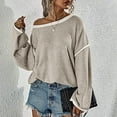 thumbnail image 4 of SGMVNU Women's Casual Oversized Sweaters Loose Soft Knit Long Batwing Sleeve Pullover Sweater Outfit Sweatshirts Tops Khaki S, 4 of 7