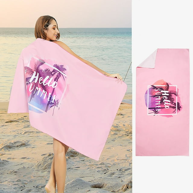 Toalla de baño de secado rápido, Toalla de playa, microfibra, forro polar de doble cara, estampado de una cara, toalla de baño, albornoz de Spa, toalla de playa Wmkox216yii hfskjfh209