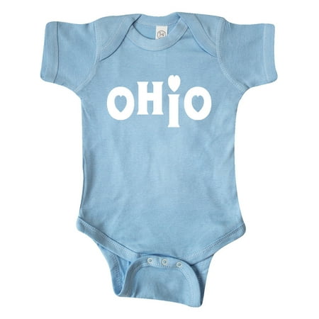 

Inktastic Ohio Hearts White Text Gift Baby Boy or Baby Girl Bodysuit