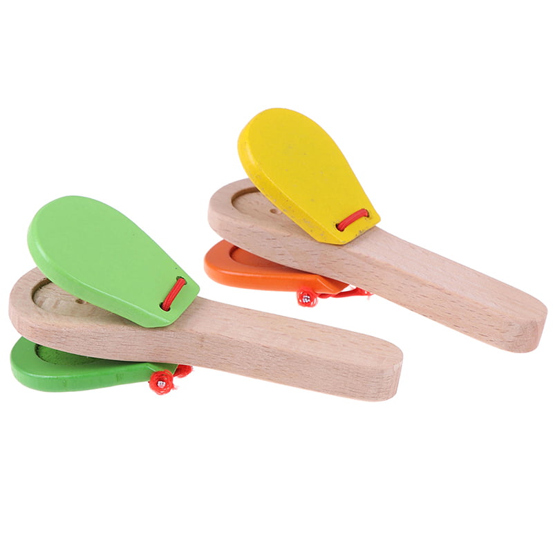 Wooden Percussion Handle Clapping Castanets Board Baby Musical Instrument Toy_vi 