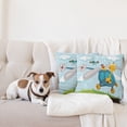 thumbnail image 4 of Ambesonne Cartoon Throw Pillow Cover 2 Pack, Funny Giraffe and Bird, 16", Blue Yellow Green, 4 of 5