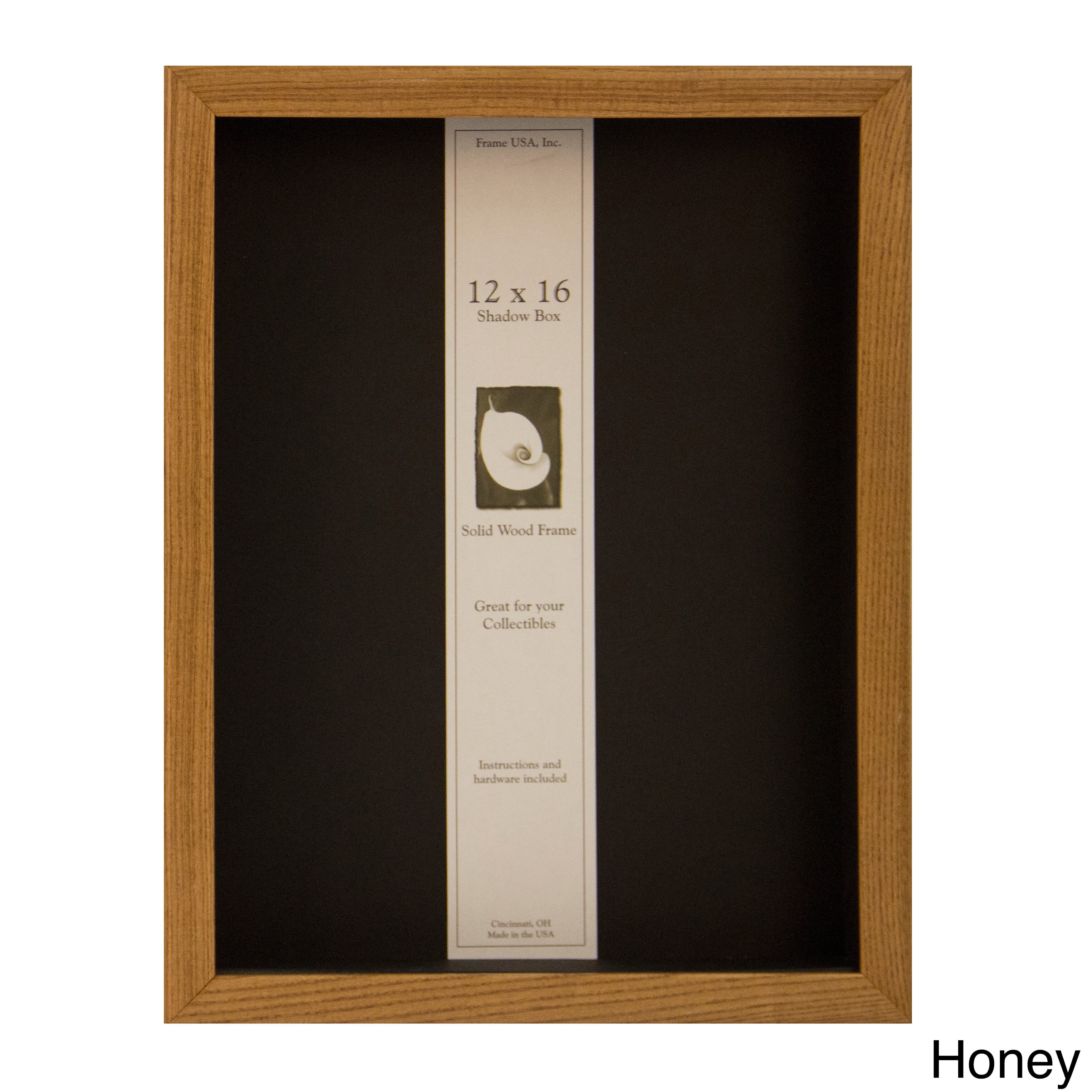 Frame USA Shadow Box Showcase Frame 12x16, Honey