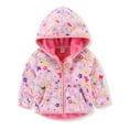 thumbnail image 6 of ATAIKU 1-6T Toddler Polar Fleece Jacket Hooded Baby Girls Autumn Winter Long Sleeve Thick Warm Outerwear - 1 Piece Pink Flowers, 6 of 6