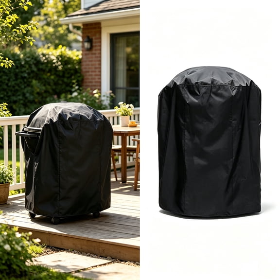 THDFTDT Grill Cover (1 Pack) – 30"×23" Water-Resistant BBQ Cover for Gas/Charcoal/Electric Grills, 600D Polyester with PVC Coating, UV-Stabilized