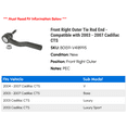 thumbnail image 2 of Front Right Outer Tie Rod End - Compatible with 2003 - 2007 Cadillac CTS 2004 2005 2006, 2 of 2