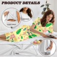 thumbnail image 6 of DISNIMO Monstera Printed Womens Pajama Sets, Cherry Blossom Printed Sleepwear Soft 2 Piece Lounge Set Short Sleeve Tops and Capri Pant Pjs, M, 6 of 7