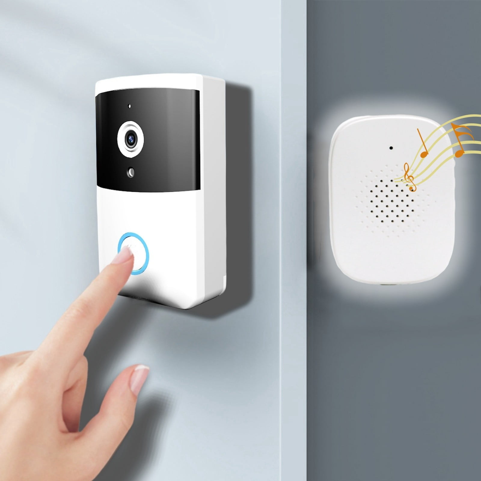 Sonnette De Porte Sans Fil WiFi Avec Caméra HD - Vision Nocturne - Sécurité Maison