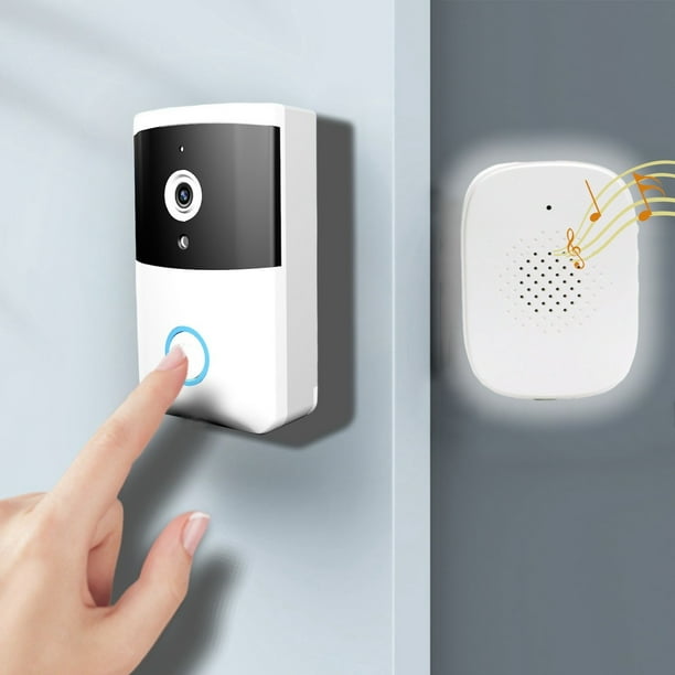 Timbre inteligente, timbre con video remoto inalámbrico inteligente, timbre visual inteligente, timbre de puerta de seguridad con wifi y visión nocturna HD para el hogar.