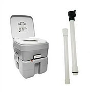Earthtec Nanotechnology Non-Stick Portable Toilet w/ Cleaning Wand * 50 Flush * 5 Gallon * Heavy Duty